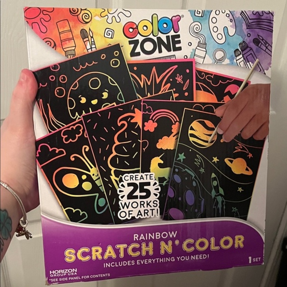 Color Zone Rainbow Scratch N' Color Art Set